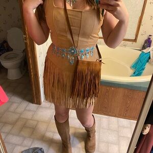 Tan Fringe Dress (Native American Costume)